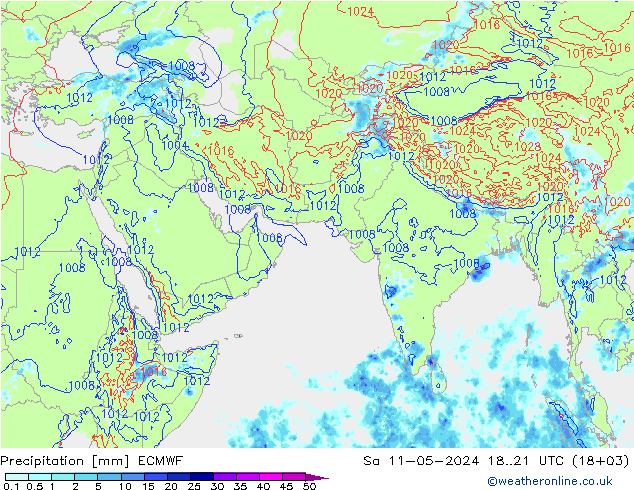 降水 ECMWF 星期六 11.05.2024 21 UTC