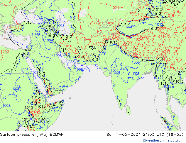 地面气压 ECMWF 星期六 11.05.2024 21 UTC