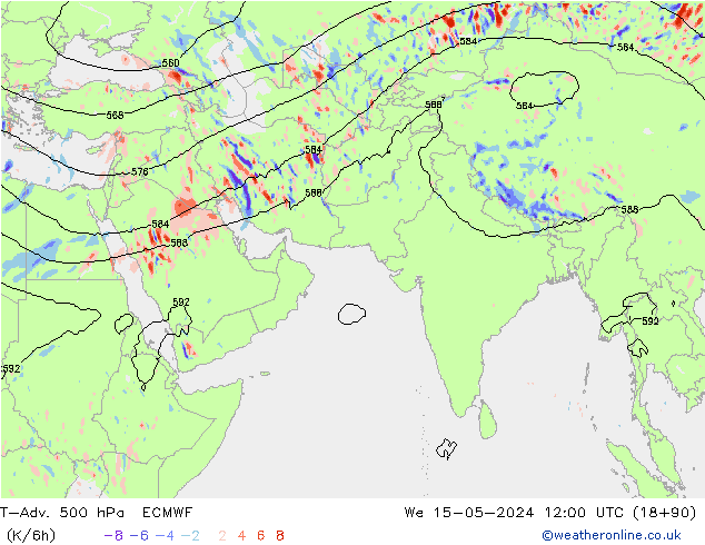 T-Adv. 500 hPa ECMWF 星期三 15.05.2024 12 UTC