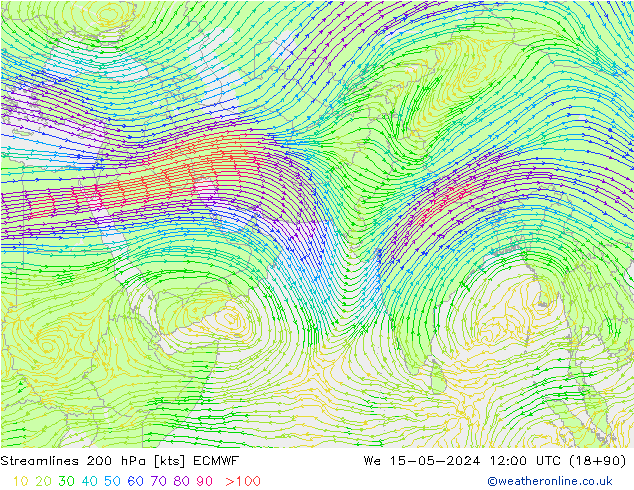 风 200 hPa ECMWF 星期三 15.05.2024 12 UTC