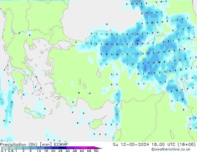 Z500/Yağmur (+YB)/Z850 ECMWF Paz 12.05.2024 00 UTC