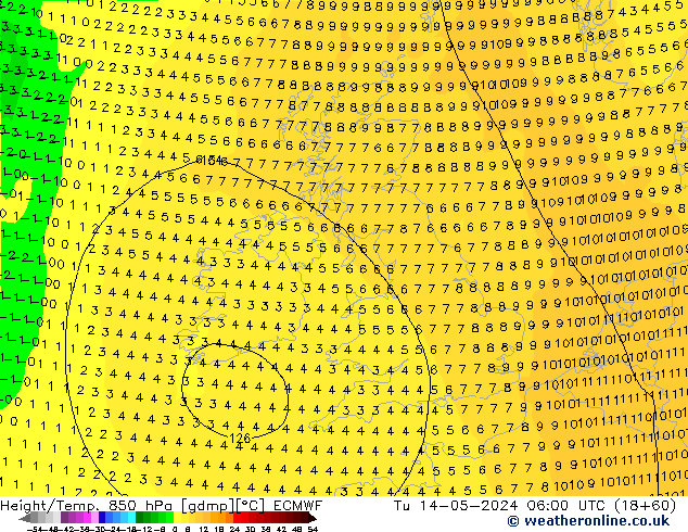 Z500/Rain (+SLP)/Z850 ECMWF Tu 14.05.2024 06 UTC