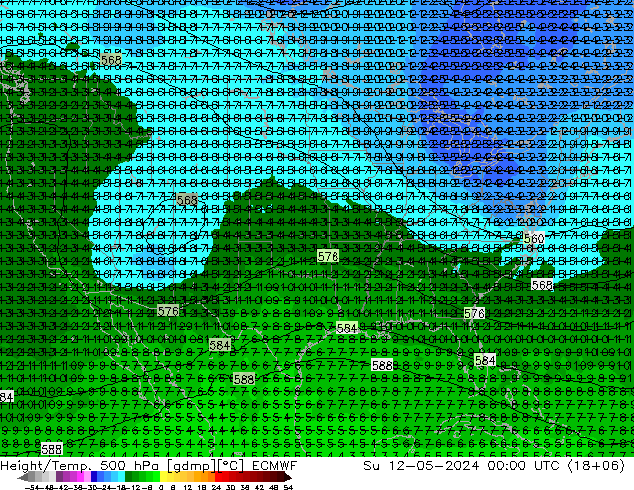 Géop./Temp. 500 hPa ECMWF dim 12.05.2024 00 UTC