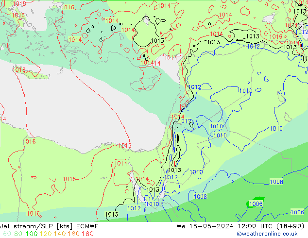 Corriente en chorro ECMWF mié 15.05.2024 12 UTC