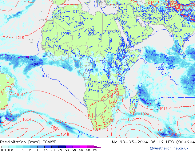 Precipitation ECMWF Mo 20.05.2024 12 UTC