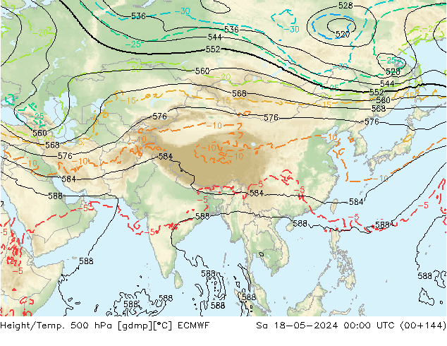 Z500/Rain (+SLP)/Z850 ECMWF  18.05.2024 00 UTC