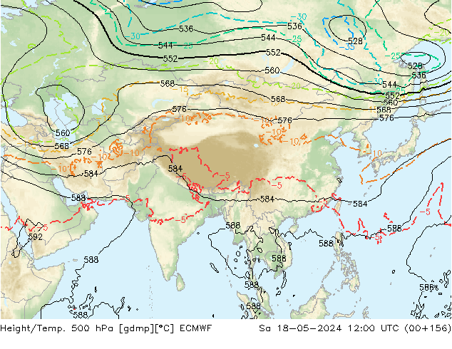 Z500/Rain (+SLP)/Z850 ECMWF ��� 18.05.2024 12 UTC
