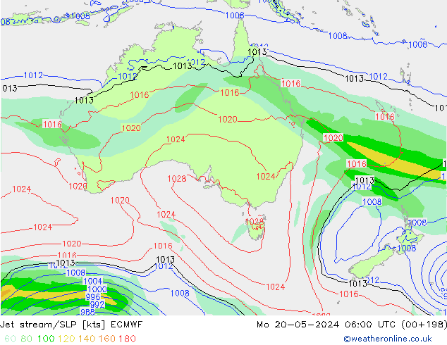 джет/приземное давление ECMWF пн 20.05.2024 06 UTC