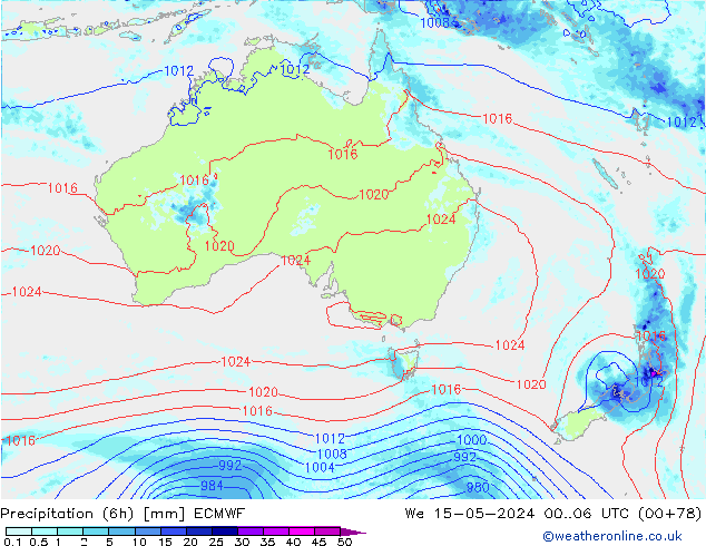 Z500/Rain (+SLP)/Z850 ECMWF mer 15.05.2024 06 UTC