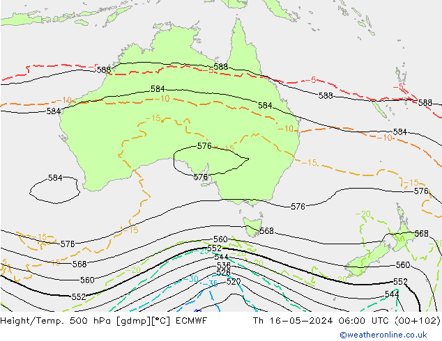Z500/Rain (+SLP)/Z850 ECMWF чт 16.05.2024 06 UTC