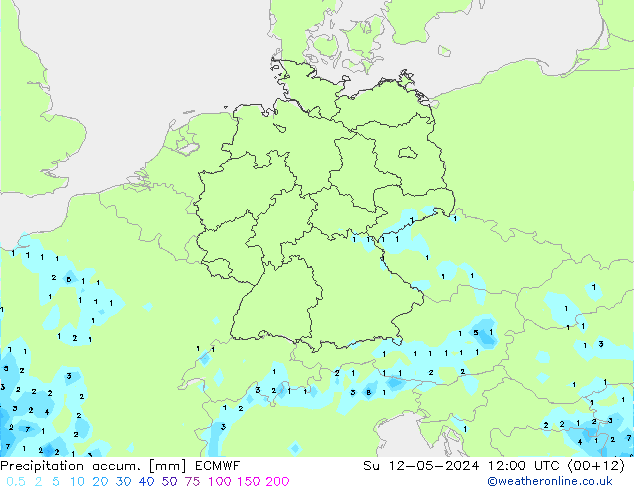 Precipitación acum. ECMWF dom 12.05.2024 12 UTC