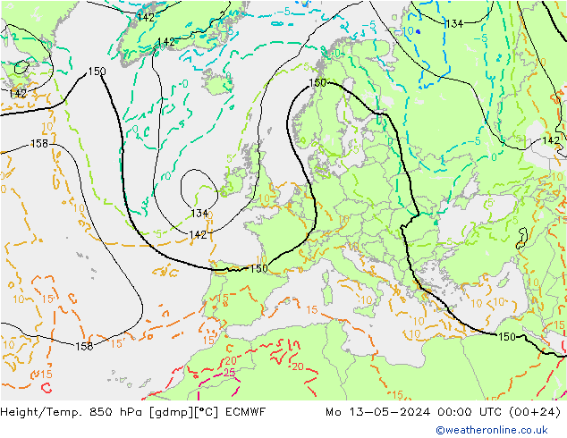 Z500/Regen(+SLP)/Z850 ECMWF ma 13.05.2024 00 UTC