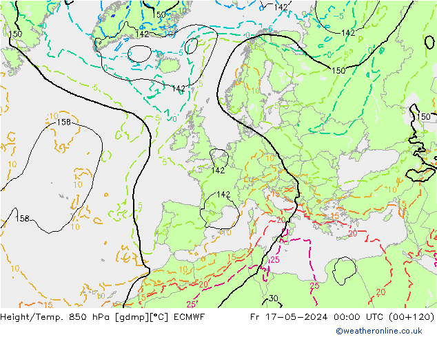 Z500/Rain (+SLP)/Z850 ECMWF Sex 17.05.2024 00 UTC
