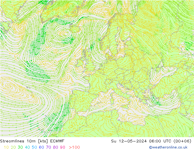 ветер 10m ECMWF Вс 12.05.2024 06 UTC