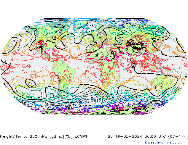 Height/Temp. 850 hPa ECMWF nie. 19.05.2024 06 UTC