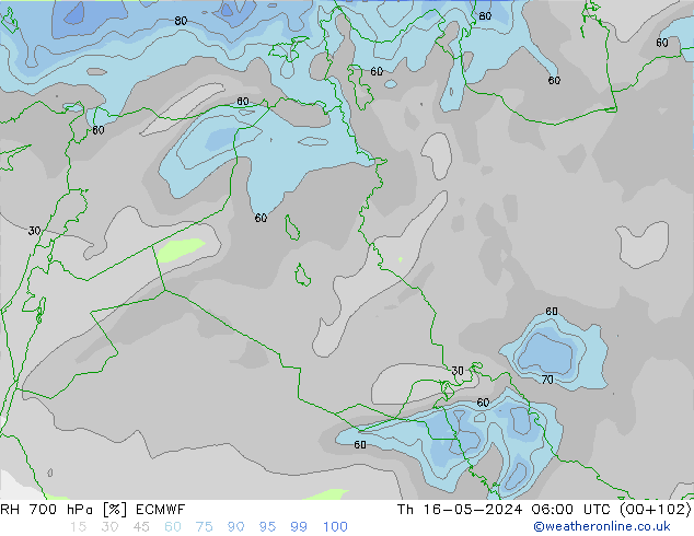 700 hPa Nispi Nem ECMWF Per 16.05.2024 06 UTC