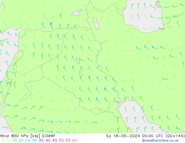 Wind 850 hPa ECMWF Sa 18.05.2024 00 UTC