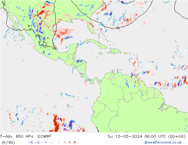T-Adv. 850 hPa ECMWF dim 12.05.2024 06 UTC