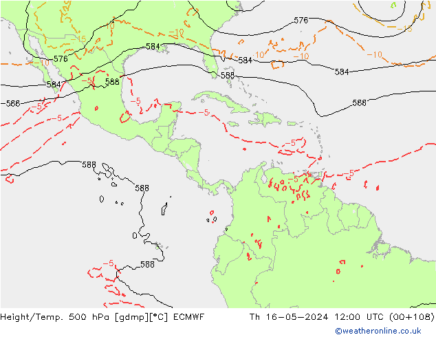 Z500/Rain (+SLP)/Z850 ECMWF Qui 16.05.2024 12 UTC