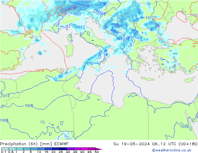 Z500/Rain (+SLP)/Z850 ECMWF dim 19.05.2024 12 UTC