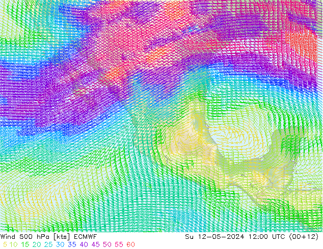 Viento 500 hPa ECMWF dom 12.05.2024 12 UTC