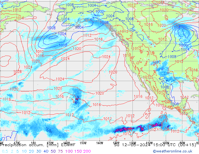 Precipitation accum. ECMWF dom 12.05.2024 15 UTC