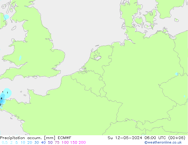 Precipitación acum. ECMWF dom 12.05.2024 06 UTC
