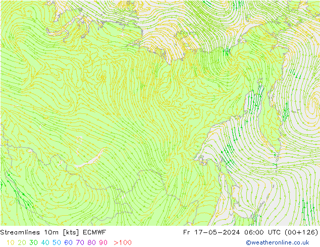 ветер 10m ECMWF пт 17.05.2024 06 UTC