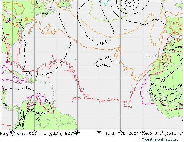 Height/Temp. 925 hPa ECMWF  21.05.2024 00 UTC