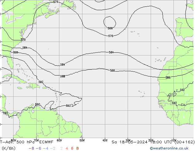 T-Adv. 500 hPa ECMWF za 18.05.2024 18 UTC