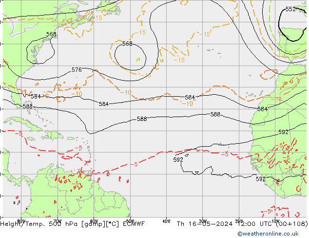 Z500/Regen(+SLP)/Z850 ECMWF do 16.05.2024 12 UTC