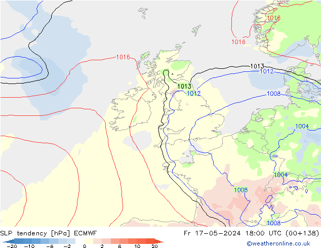 SLP tendency ECMWF Fr 17.05.2024 18 UTC