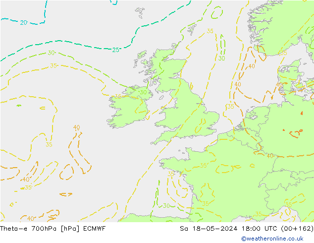 Theta-e 700hPa ECMWF Cts 18.05.2024 18 UTC