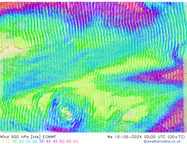 Vent 500 hPa ECMWF mer 15.05.2024 00 UTC