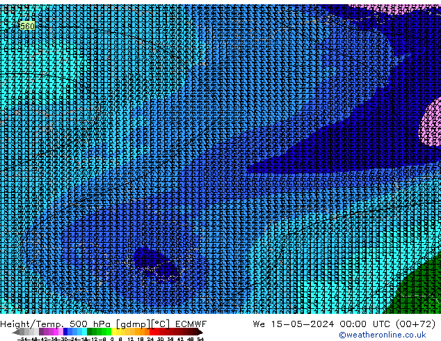Height/Temp. 500 hPa ECMWF We 15.05.2024 00 UTC