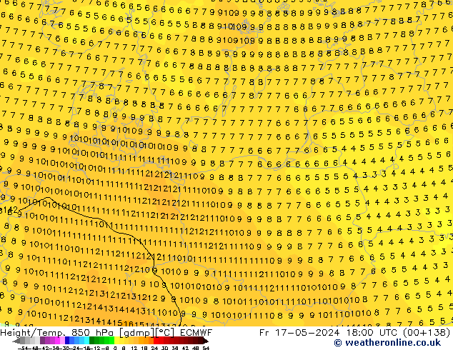 Z500/Rain (+SLP)/Z850 ECMWF Fr 17.05.2024 18 UTC