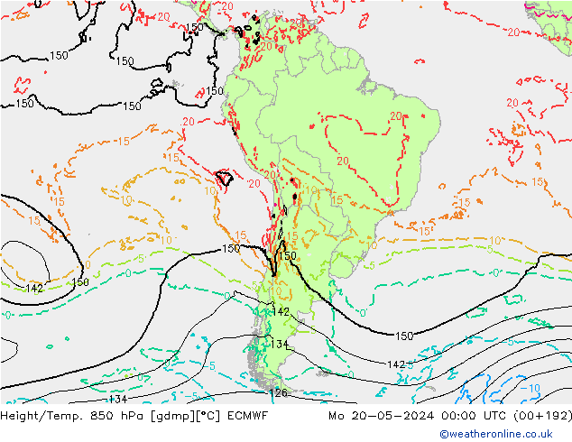 Z500/Rain (+SLP)/Z850 ECMWF Seg 20.05.2024 00 UTC