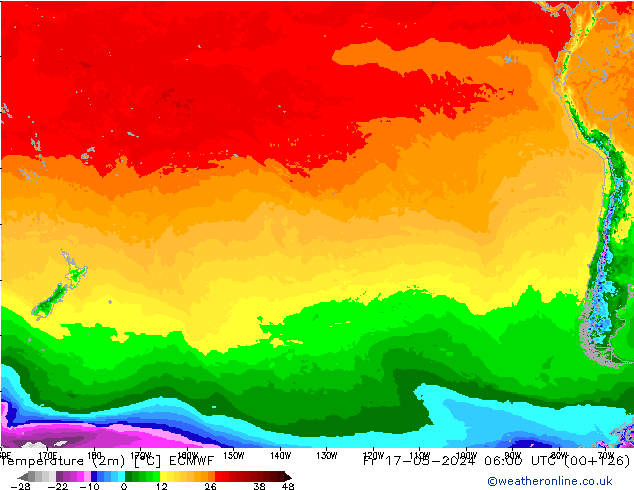 карта температуры ECMWF пт 17.05.2024 06 UTC
