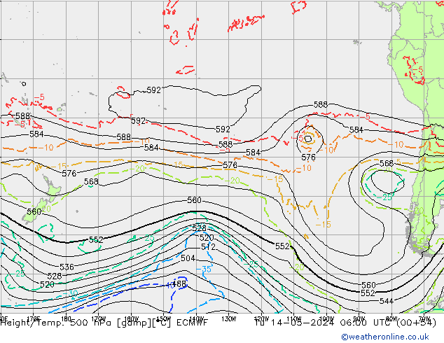 Z500/Rain (+SLP)/Z850 ECMWF Tu 14.05.2024 06 UTC