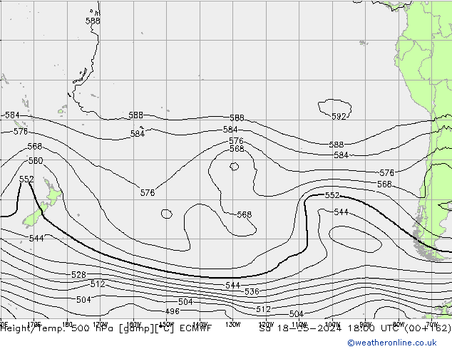 Z500/Rain (+SLP)/Z850 ECMWF sab 18.05.2024 18 UTC