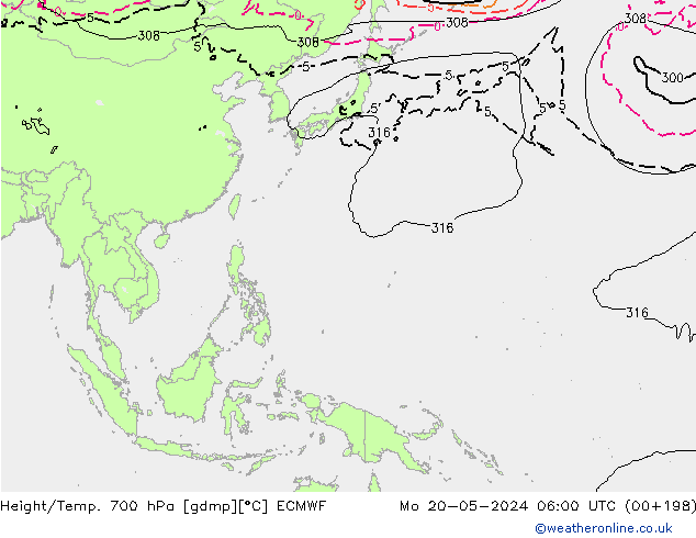 Height/Temp. 700 hPa ECMWF  20.05.2024 06 UTC