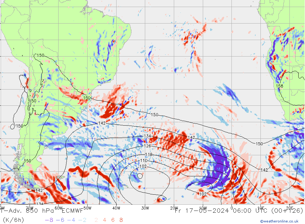 T-Adv. 850 hPa ECMWF  17.05.2024 06 UTC