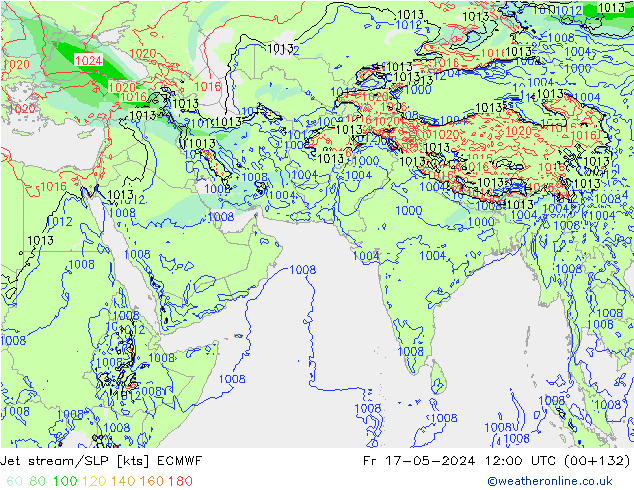 Jet stream/SLP ECMWF Fr 17.05.2024 12 UTC