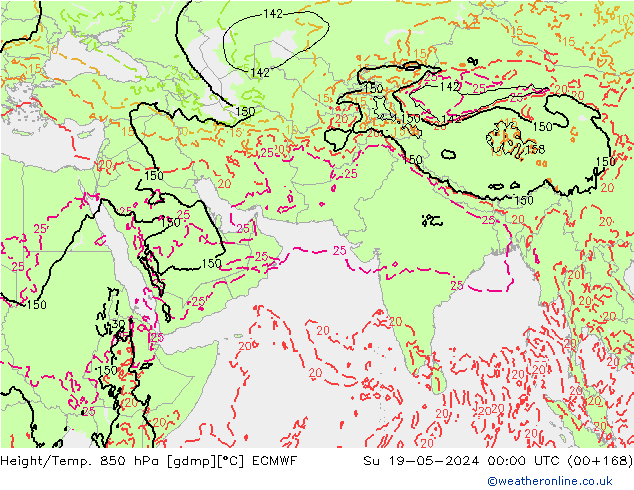 Z500/Rain (+SLP)/Z850 ECMWF dom 19.05.2024 00 UTC