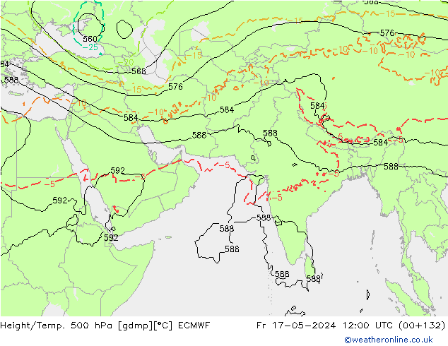 Z500/Regen(+SLP)/Z850 ECMWF vr 17.05.2024 12 UTC