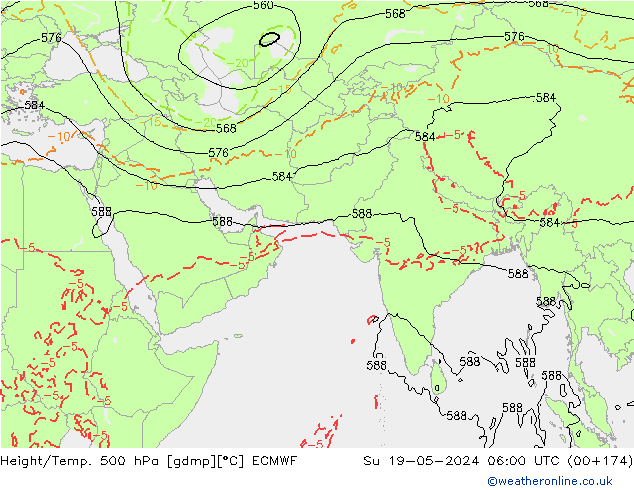 Z500/Rain (+SLP)/Z850 ECMWF Ne 19.05.2024 06 UTC