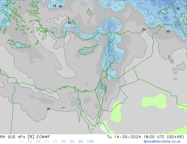 Humedad rel. 925hPa ECMWF mar 14.05.2024 18 UTC