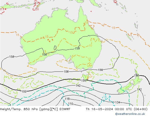 Height/Temp. 850 hPa ECMWF  16.05.2024 00 UTC