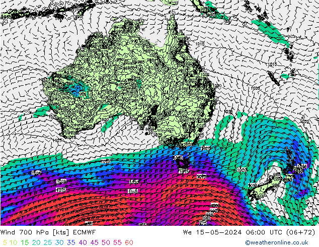 Wind 700 hPa ECMWF We 15.05.2024 06 UTC