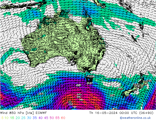Wind 850 hPa ECMWF Do 16.05.2024 00 UTC